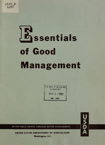 Essentials of good management