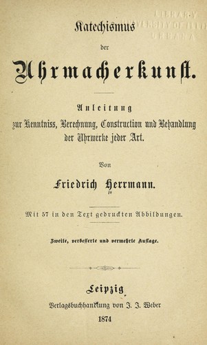 Katechismus der uhrmacherkunst