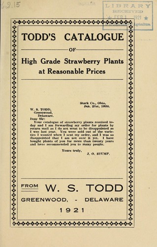 Todd's catalogue of high-grade strawberry plants at reasonable prices