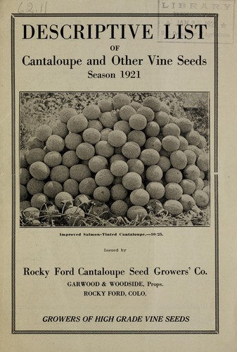 Descriptive list of cantaloupe and other vine seeds