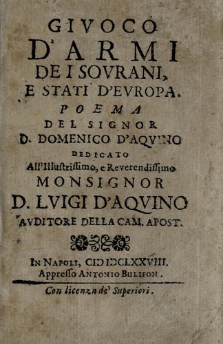 Giuoco d'armi de i sovrani, e stati d'Europa