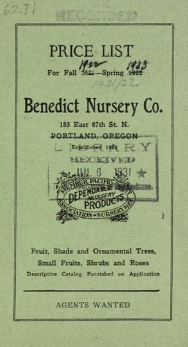 Price list for fall 1921-spring 1922