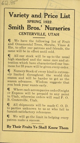 Variety and price list