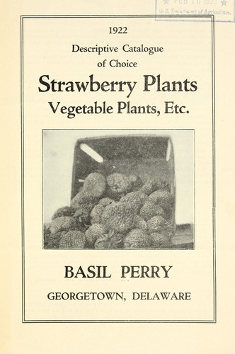1922 descriptive catalogue of choice strawberry plants