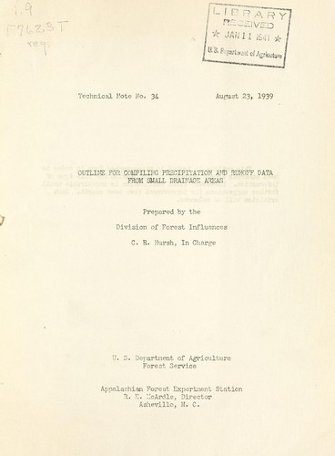 Outline for compiling precipitation and runoff data for small drainage basins