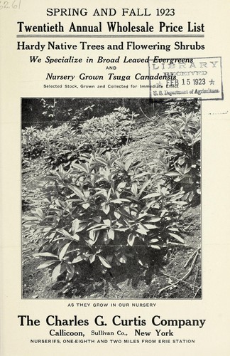 Twentieth annual wholesale price list [of] hardy native trees and flowering shrubs