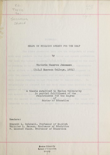 Helps in building speech for the deaf