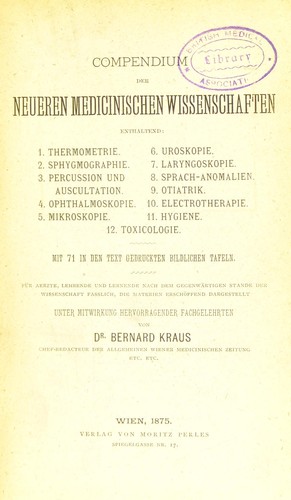 Compendium der neueren medicinischen Wissenschaften ...