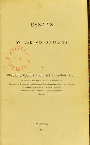 Essays on various subjects