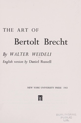 The art of Bertolt Brecht