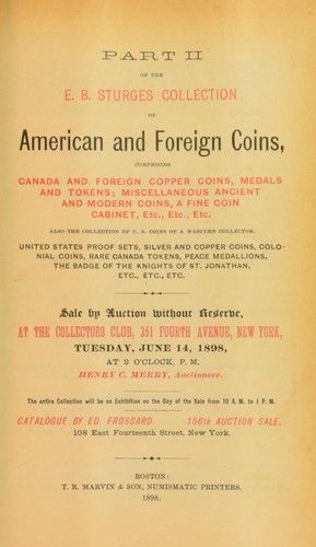 Part II of the E.B. Sturges collection of American and foreign coins ...