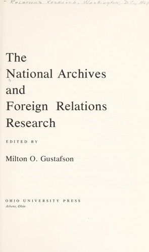 The National Archives and foreign relations research