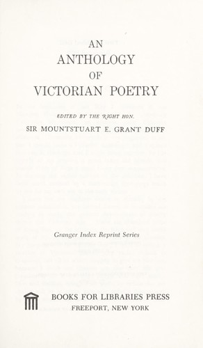 An anthology of Victorian poetry