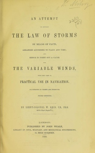 An attempt to develop the law of storms by means of facts