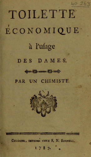 Toilette ©♭conomique ©  l'usage des dames