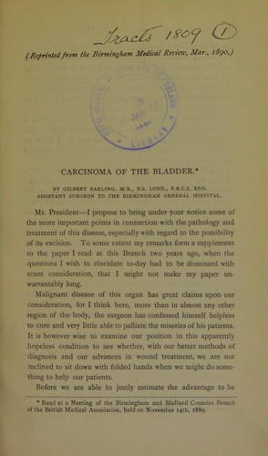 Carcinoma of the bladder