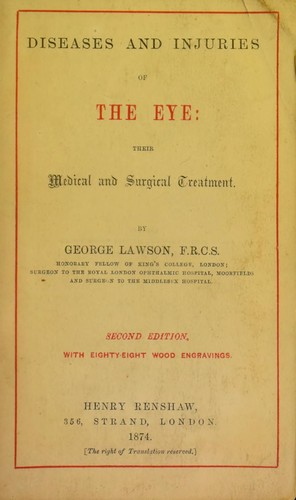 Diseases and injuries of the eye