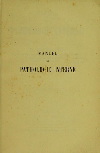 Manuel de pathologie interne