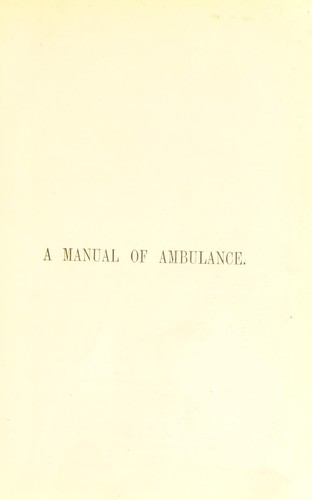 A manual of ambulance
