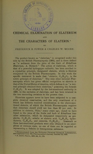 Chemical examination of elaterium and the characters of elaterin