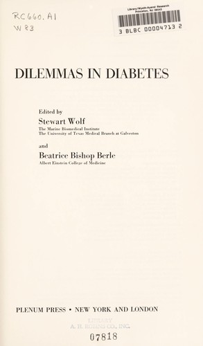 Dilemmas in diabetes : [Proceedings]