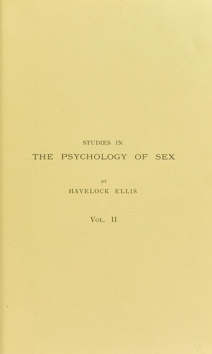 Studies in the Psychology of Sex, Vol. II