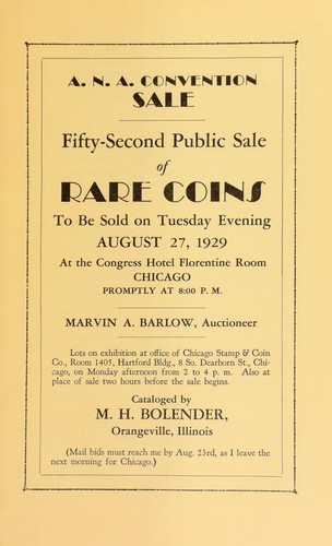 Fifty-second public sale of rare coins