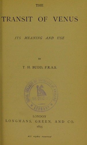 The transit of Venus