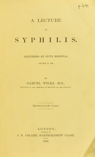 A lecture on syphilis