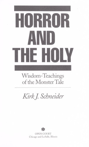 Horror and the Holy.