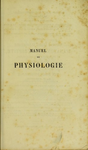 Manuel de physiologie de l'homme et des principaux vert©♭br©♭s