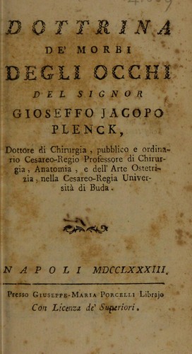 Dottrina de' morbi degli occhi