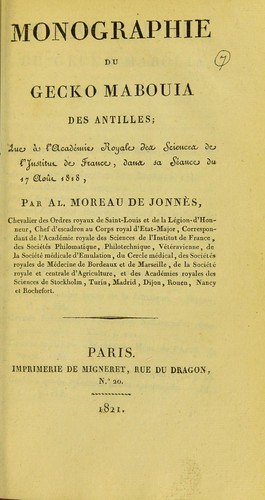 Monographie du gecko mabouia des Antilles