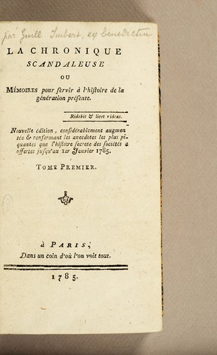 La chronique scandaleuse ou Mémoires pour servir à l'histoire de la génération présente
