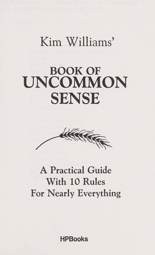 Kim Williams' book of uncommon sense