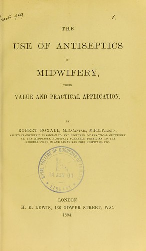 The use of antiseptics in midwifery
