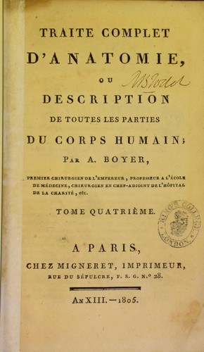 Trait©♭ complet d'anatomie