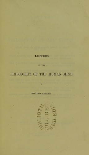 Letters on the philosophy of the human mind : second series
