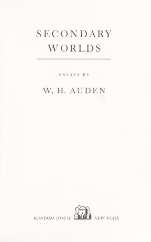 Secondary worlds; essays