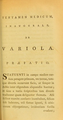 Tentamen medicum inaugurale, de variola ...