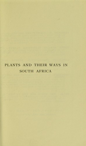 Plants and their ways in South Africa
