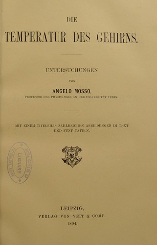 Die Temperatur des Gehirns : Untersuchungen