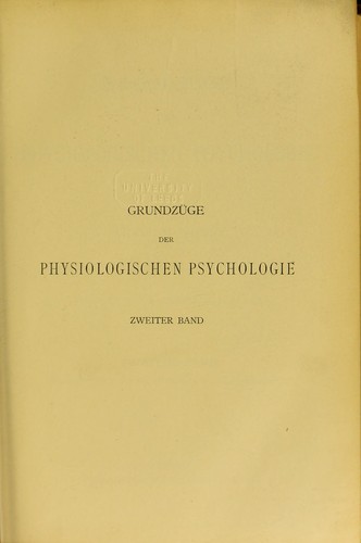 Grundz©ơge der physiologischen Psychologie