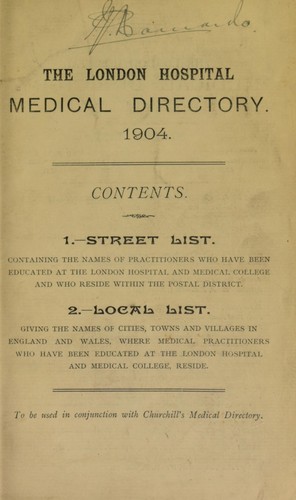 Medical directory, 1904