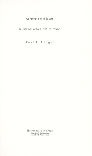 Communism in Japan; a case of political naturalization