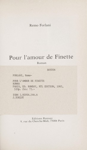 Pour l'amour de Finette : roman