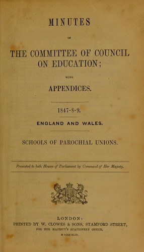 Minutes of the Committee of Council on Education