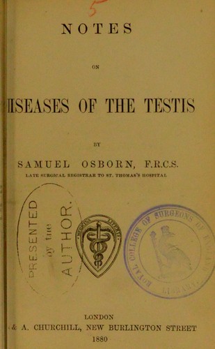 Notes on diseases of the testis