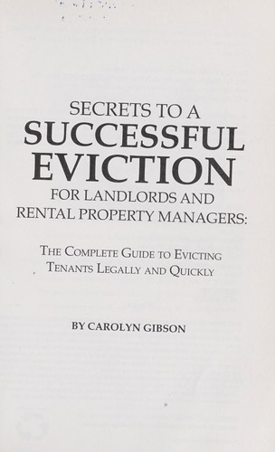 Secrets to a successful eviction for landlords and rental property managers