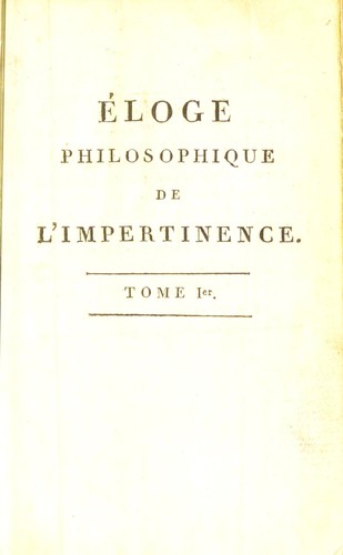 ©loge philosophique de l'impertinence